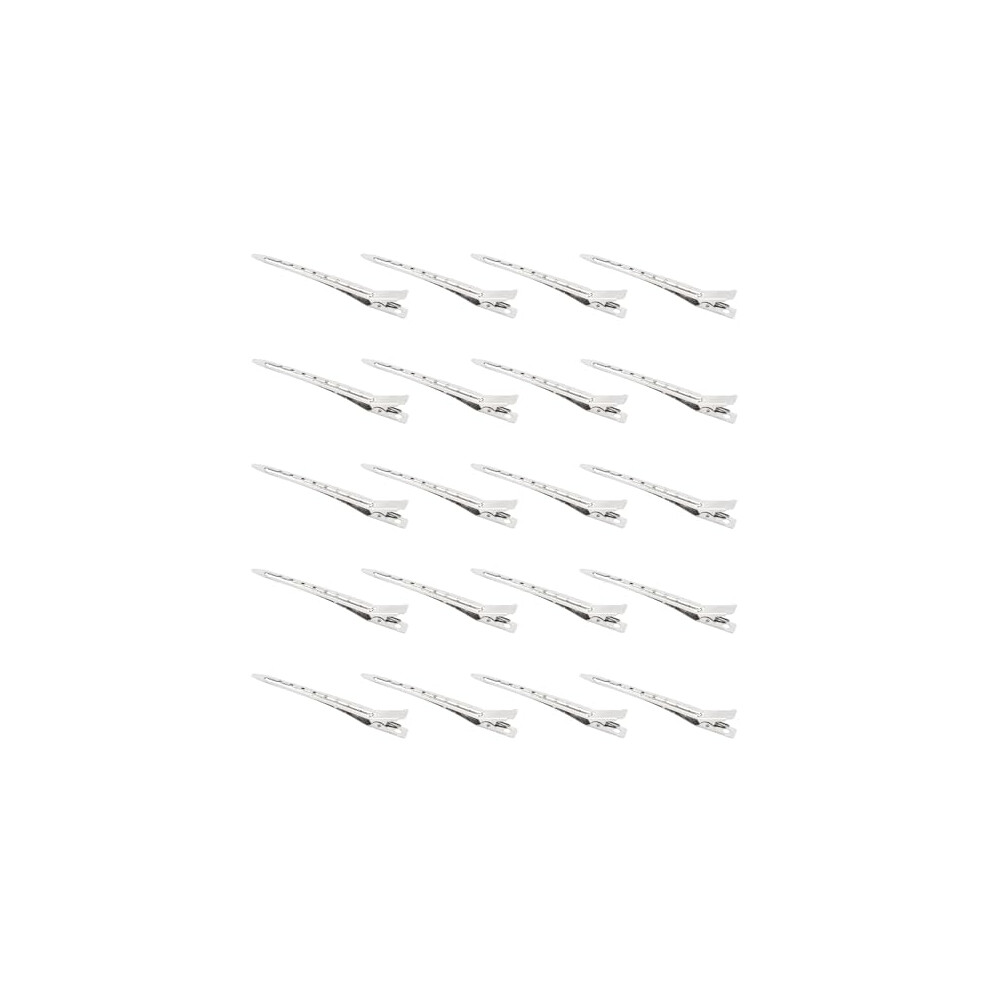 Unisex 20Pcs Metal Duckbill Hair Clips For Styling And Coloring, 7Cm Salon Sectioning Crocodile Clips