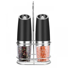 Electric Salt and Pepper Grinder with Automatic UpsideDown Grinding and Adjustable Coarseness
