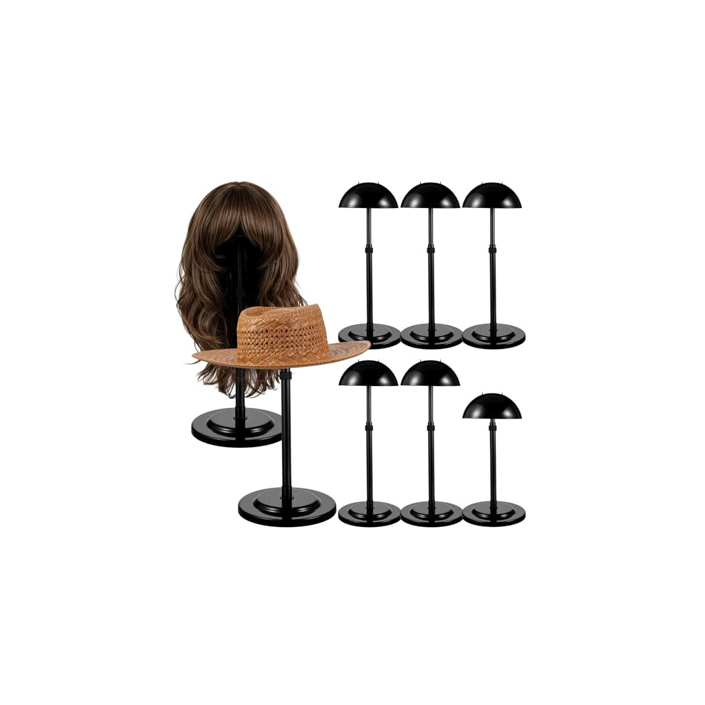 Unisex Black Adjustable Wig Stand Set Of 8 With NonâSlip Base, Plastic Wig Holder For Wigs And Hats