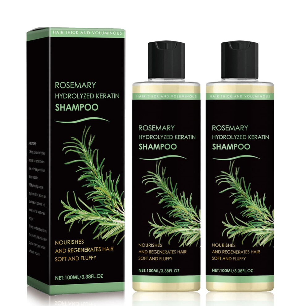 Organic Rosemary Hair Growth Shampoo 2PC  Reduces Hair Loss, Thickens Hair, Sulfate  for Women and Men