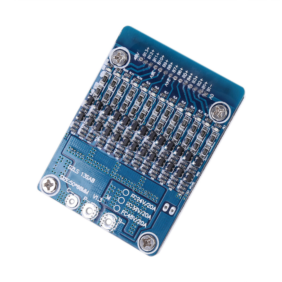 Li-Ion 13S 48V 20A Battery Bms Pcb With Balance For 18650 Cells Safe & Reliable 7891382820217