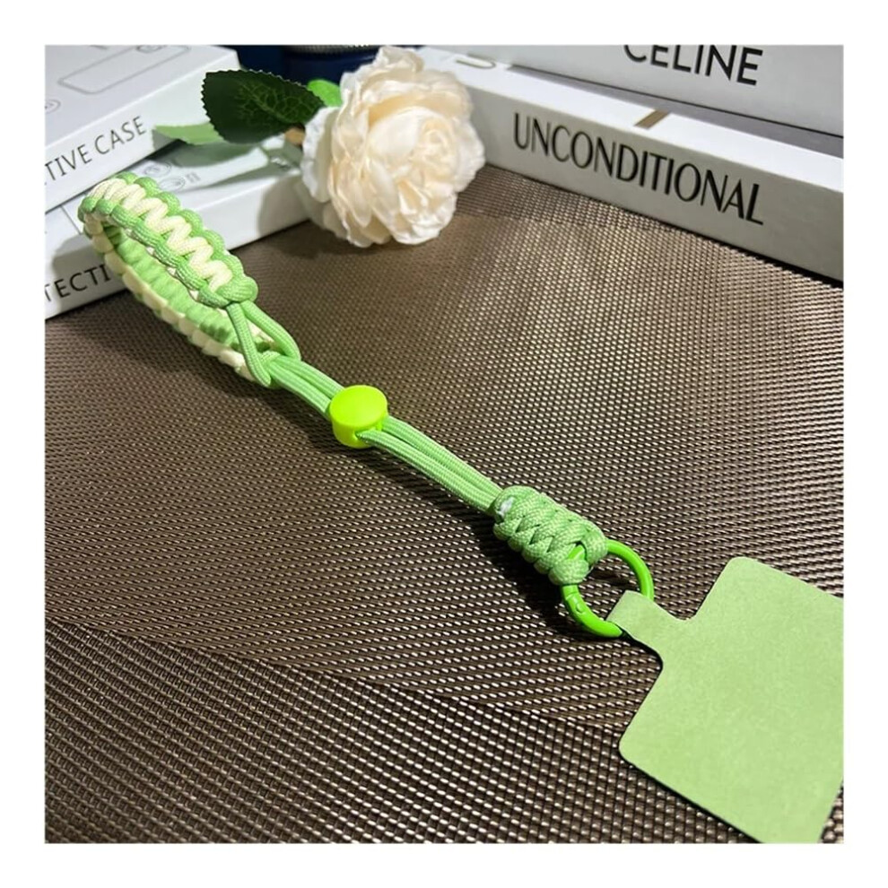 Adjustable Woven Phone Wrist Strap With Quick Attach Buckle, Durable Lanyard For Secure Carry Green 9070919182891