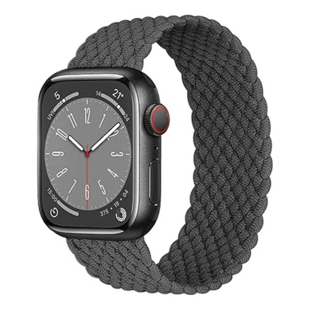 Band For Apple Watch Braided Solo Loop Nylon Strap Charcoal 42Mm 44Mm 45Mm 49Mm Black 9070919183034