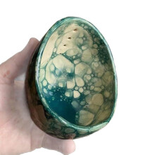 Herb Stripper Bowl Handmade Resin MultiSize Holes for Leafy Herbs Easy Clean Green/White or Yellow/Blue