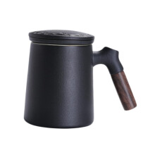 Ceramic Tea Cup with Infuser and Lid, 350ml Porcelain Mug for Loose Leaf Tea, Ergonomic Handle