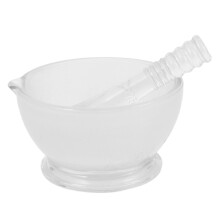 Glass Mortar and Pestle Set with Non Slip Base for Kitchen and Laboratory Herbs and Spices
