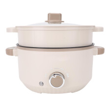 3L Electric Hot Pot with Steamer Basket, Non Stick Skillet, Double Layer Anti Scald, US Plug