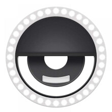 Prettyui Mini Selfie Light, 3 Light Modes, Rechargeable, Clip-on Phone Ring Light with 36 LED, compatible with iphone, Laptop, Computer