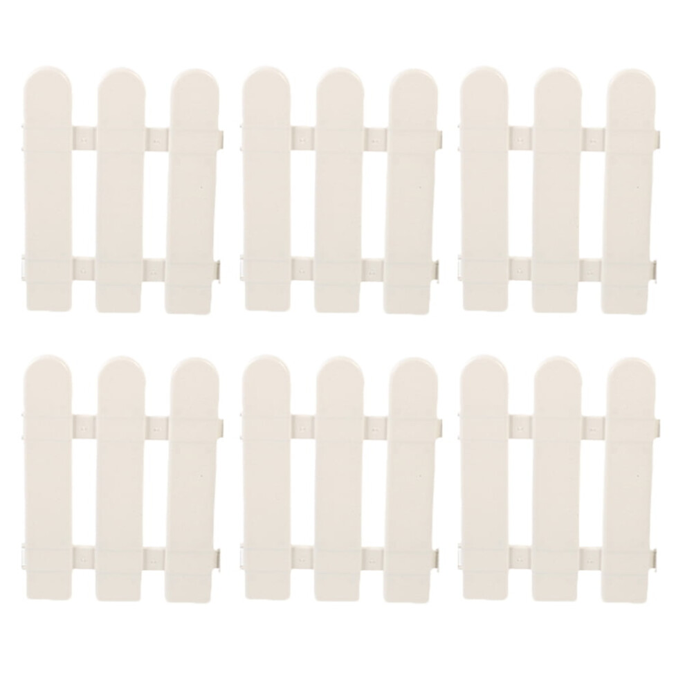 6 Pcs Fence For Garden Fencing The Grass Lawn Flowerbeds Dog Outdoor Portable Yard Border Christmas White Plastic 9389440764781