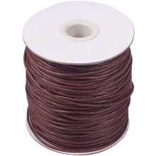 100 Yards Saddle Brown Waxed Cotton Cord, 1.5mm Waxed Thread for Jewelry, Bracelets, Macrame, DIY Leather Crafting