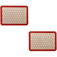 2 Pieces Pastry Mat Roasting Pan Bread Oven Cookie Mats Silicone Bakeware Liner