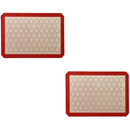 2 Pieces Pastry Mat Roasting Pan Bread Oven Cookie Mats Silicone Bakeware Liner