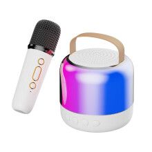 PAVEOS Portable Bluetooth Speaker with Microphone, Compatible with K-Song Family Party KTV, Outdoor Camping, Wireless, Supports Card/AUX/USB/Radio,