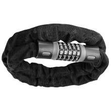 1M Heavy Duty 5-Digit Resettable Combination Chain Lock Compatible with Bike, Motorbike, Gate, Fence, Garage, Glass Door (Black & Gray)
