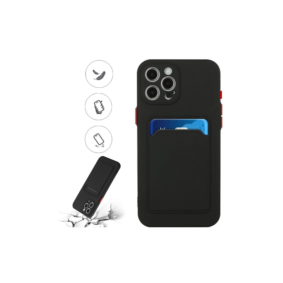 Compatible With Iphone 16 Pro Case Mobile Phone Case Card Holder Slot Black 9389440767485