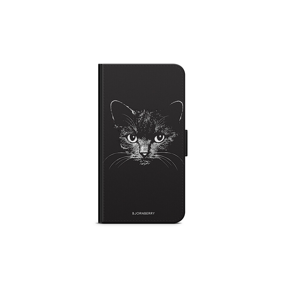 Bjornberry Wallet Case Compatible With Iphone 11 - Cat Black/White 9389440767744