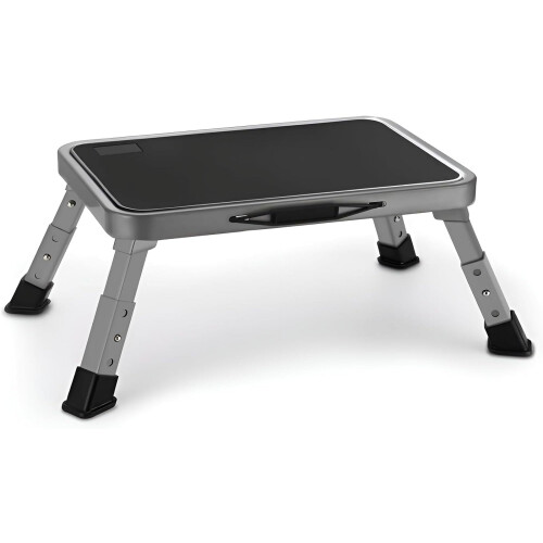 Foldable Step Stool, Adjustable with Non-Slip Platform, Thick Rubber Feet, 330 Lbs Capacity for Kitchen, Bedroom, Office, RV