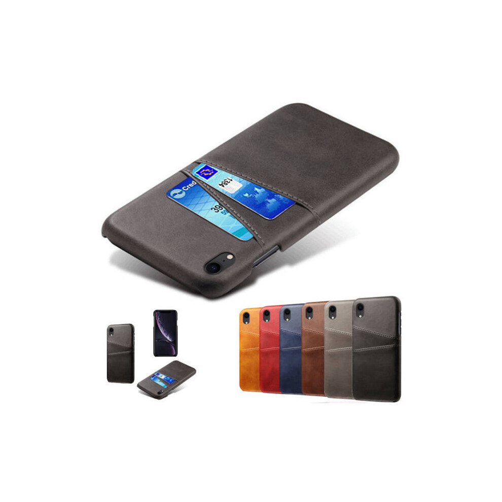 Compatible With Iphone Xr Protection Shell Case Leather Credit Card Visa Amex - Compatible With Iphone Xr Brown 9389440767782