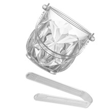 1 Set of Acrylic Ice Bucket with Clamp Handy Bucket Beverage Bucket