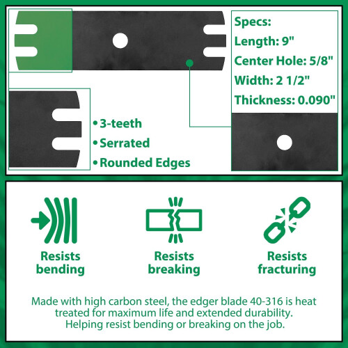 9 Inch Edger Blade, Durable Steel Replacement for MTD 75306561 25B Series Precise Cutting 1