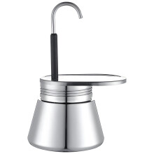 Stainless Steel Moka Pot Stovetop Espresso Maker with Heatproof Handle, Rich Crema, 3 Cup