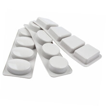 3 Pcs Silicone Soap Molds Flexible NonStick DIY Handmade with Round Square Oval Shapes for Easy Demolding Random Color
