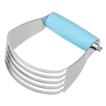 Pastry Cutter and Dough Blender with Heavy Duty Stainless Blades and Soft Grip Handle Blue