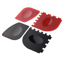 4pcs Grill Pan Scraper with Serrated Dual Edge, NonSlip Grip BBQ Grill Cleaning Tool for Cooking
