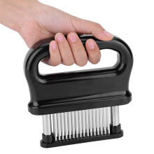 48Blade Stainless Steel Meat Tenderizer with Ultrasharp Needles and Ergonomic Spring Handle