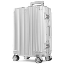 XL Silver Polycarbonate Luggage with Aluminum Frame, TSA Lock, ImpactResistant Hard Shell and 360 Spinner Wheels