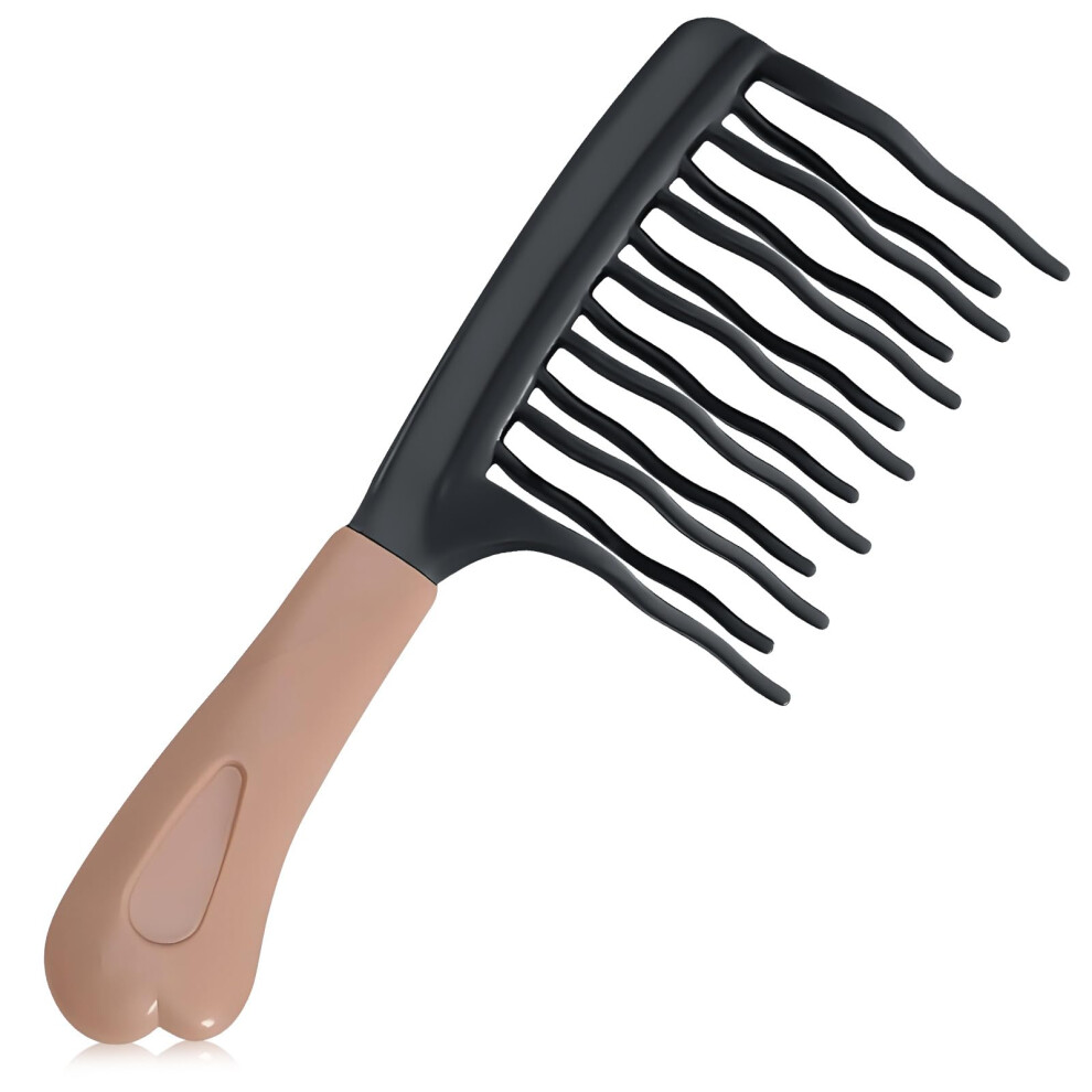 Unisex Wide Tooth Comb For Curly Hair, Detangling Comb For Wet And Dry Hair With Ergonomic Nonslip Handle