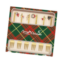 Christmas Cutlery Set 6 Piece Stainless Steel Holiday Spoons and Forks with Festive Design