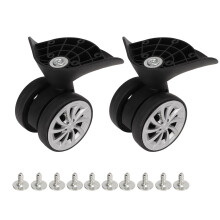 Luggage Replacement Wheels Pair, Nylon Black Suitcase Caster Wheels for Smooth Quiet Travel
