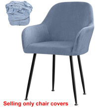 KAJOVE Elasticity Anti Pilling Anti Wrinkle Home Hotel Dining Chair Soft And Comfortable Stretch Recovery High Armchair light blue