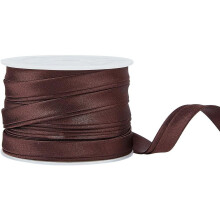 13.5 Yard Satin Bias Tape 3/8 inch Double Fold Satin Binding Bias Ribbon for Cheongsam Decoration Clothing Seaming Piping Coconut Brown