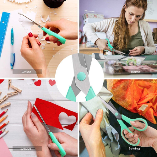 Scissors 8" Multipurpose Scissors Titanium Coated Sturdy compatible with Sharp Scissors Right/Left Handed Comfort-Grip Handles(3-Pack) 1