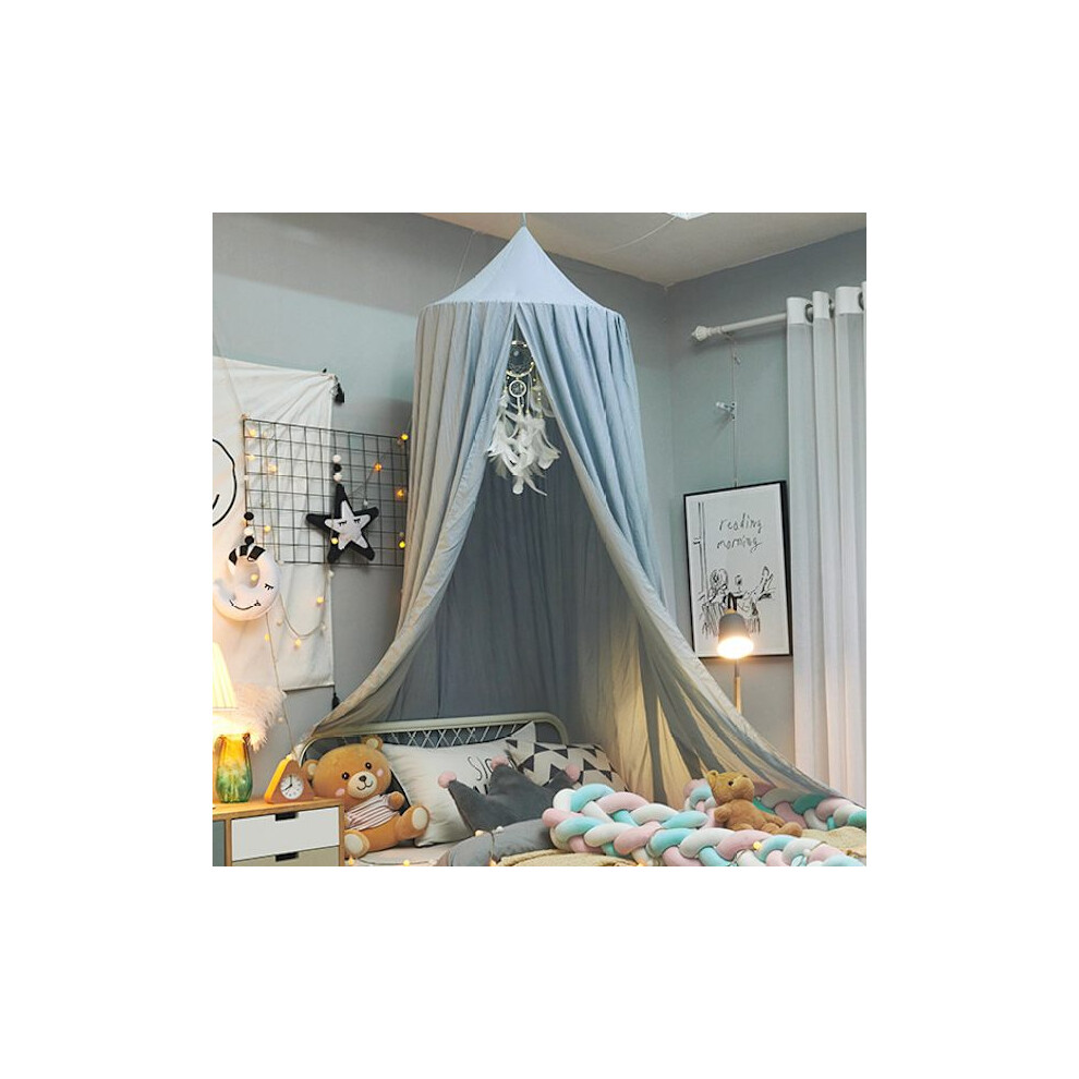 Baby Chiffon canopy - Crib canopy - Play canopy - Child's bedroom - Height: 240 cm - Hem length: 260 cm blue