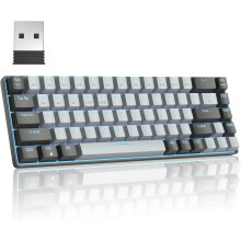60 Percent Mechanical Keyboard, 2.4G/BT5.1/USB-C Mini Gaming Keyboard with Red Switch, 68 Keys Compact