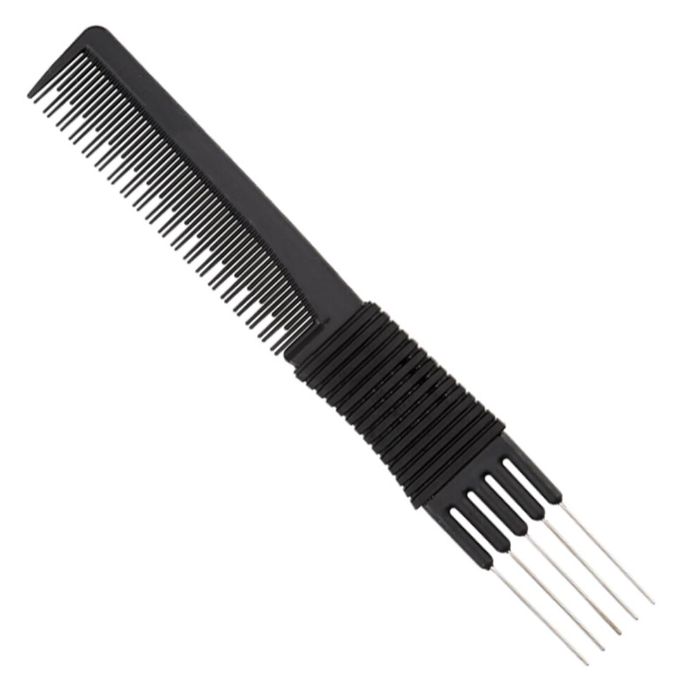 Unisex Teasing Comb With Metal Pick Antistatic Hair Styling Detangling Volume Boost For All Hair Types