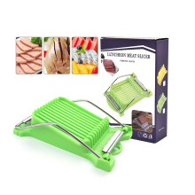 Luncheon Meat and Egg Slicer with Sharp Stainless Steel Wires, Cuts 11 Even Slices, Green