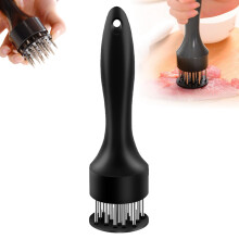 Stainless Steel Meat Tenderizer Tool with 21 Sharp Blades for Steak Beef Pork Chicken BBQ Black
