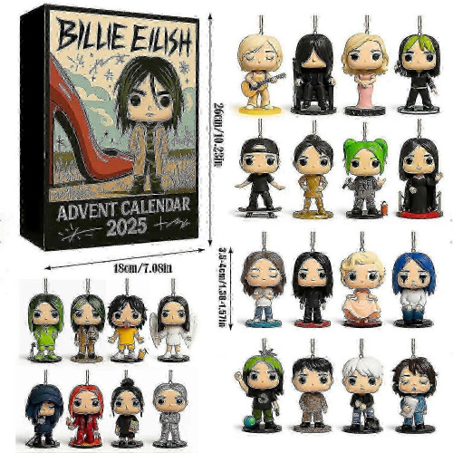(As show, One size) Billie Eilish Advent Calendar Blind Box Christmas Gift