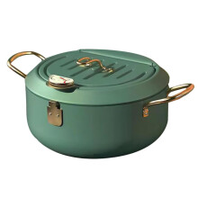 Deep Fryer Pot with Thermometer Nonstick Carbon Steel Pan for Home Cooking Gas and Electric