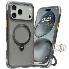 (As show, Blue) TORRAS Ostand Q3 Air Series Compatible For iPhone 17 Pro Magnetic Case Kickstand TPU PC Phone Back Cover