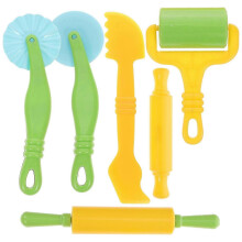 (As show, One size) Childrens Construction Tool Clay Modeling Tools Kit Daycare Kids Diy Design Round Square NonToxic Plastic 1Set