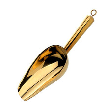 Meisha Stainless Steel Ice Scoop, Thickened Metal Food Candy Success Kitchen Bar Party For Wedding, Heavy Service, Mirror Coating - Gold