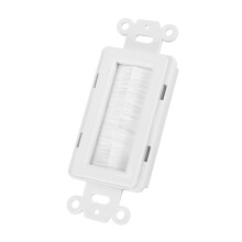 Plastic Wall Mount Cable Outlet Cover Plate with Anti Dust Brush for Multimedia