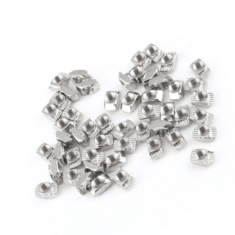 Eu20 M4106 Nickel Plated Carbon Steel T Slot Hammer Head Nuts 50Pcs 7691382826055