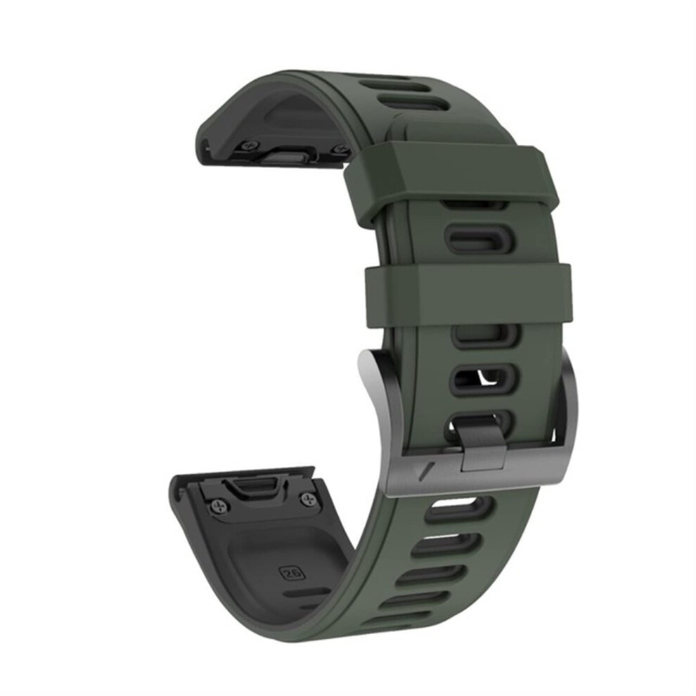 Rose 26Mm Silicone Smartwatch Strap For Coros Vertix 2 And Garmin Fenix 6 5X 6X Green 9070919189128