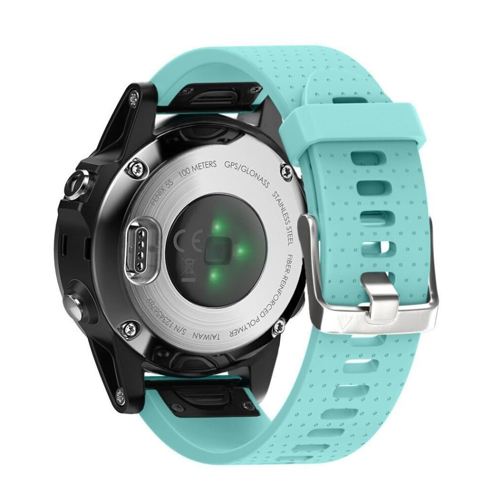 Silicone Band 20Mm Quick Swap Strap Mint With Secure Buckle For Garmin Fenix 5S 6S 7S Pro Silver 9070919189135
